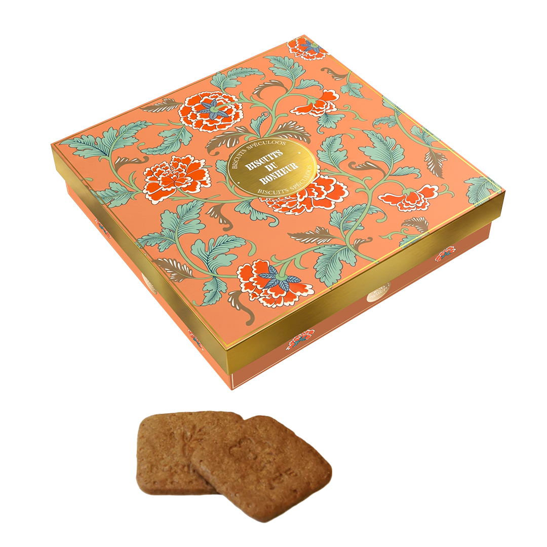 Biscuits sablés spéculoos - Boîte métal "Biscuits du bonheur" - 295g