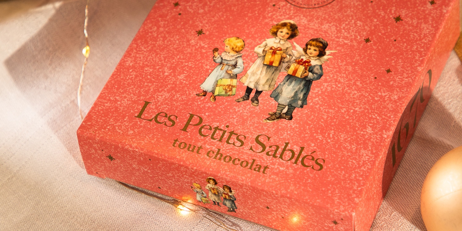 Biscuits sablés tout chocolat - Etui de Noël 1670 Marquise de Sablé - 100g