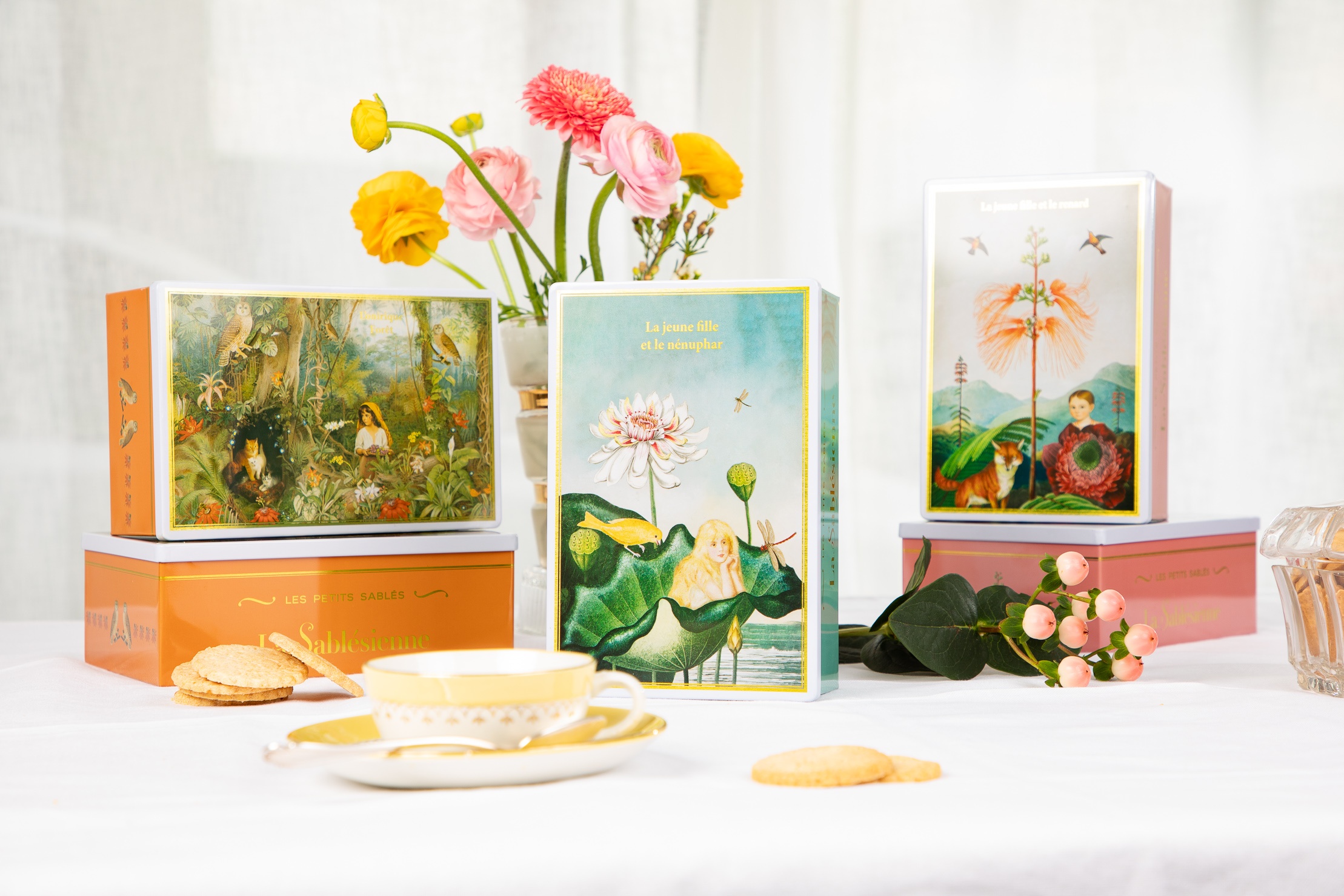 Apricot chips cookies and all chocolate cookies - "Onirique Forêt" tin - 250g