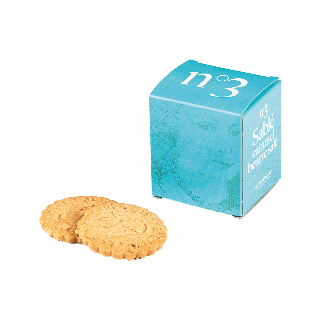 Biscuits sablés pépites de caramel beurre salé - Mini cube carton n°3 35g