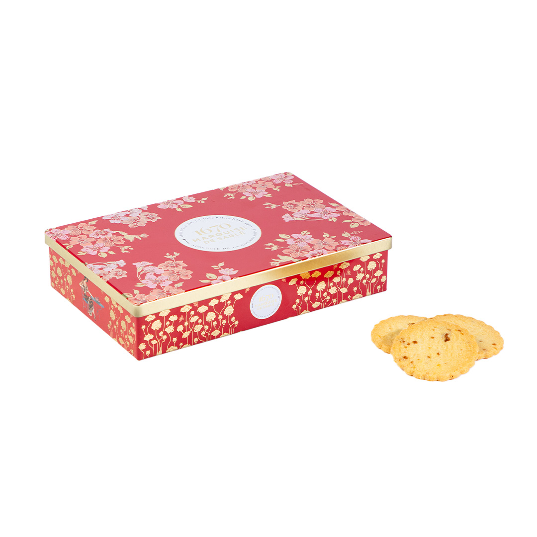 Biscuits sablés aux pépites de caramel - Boîte métal "Les Folies" 150g