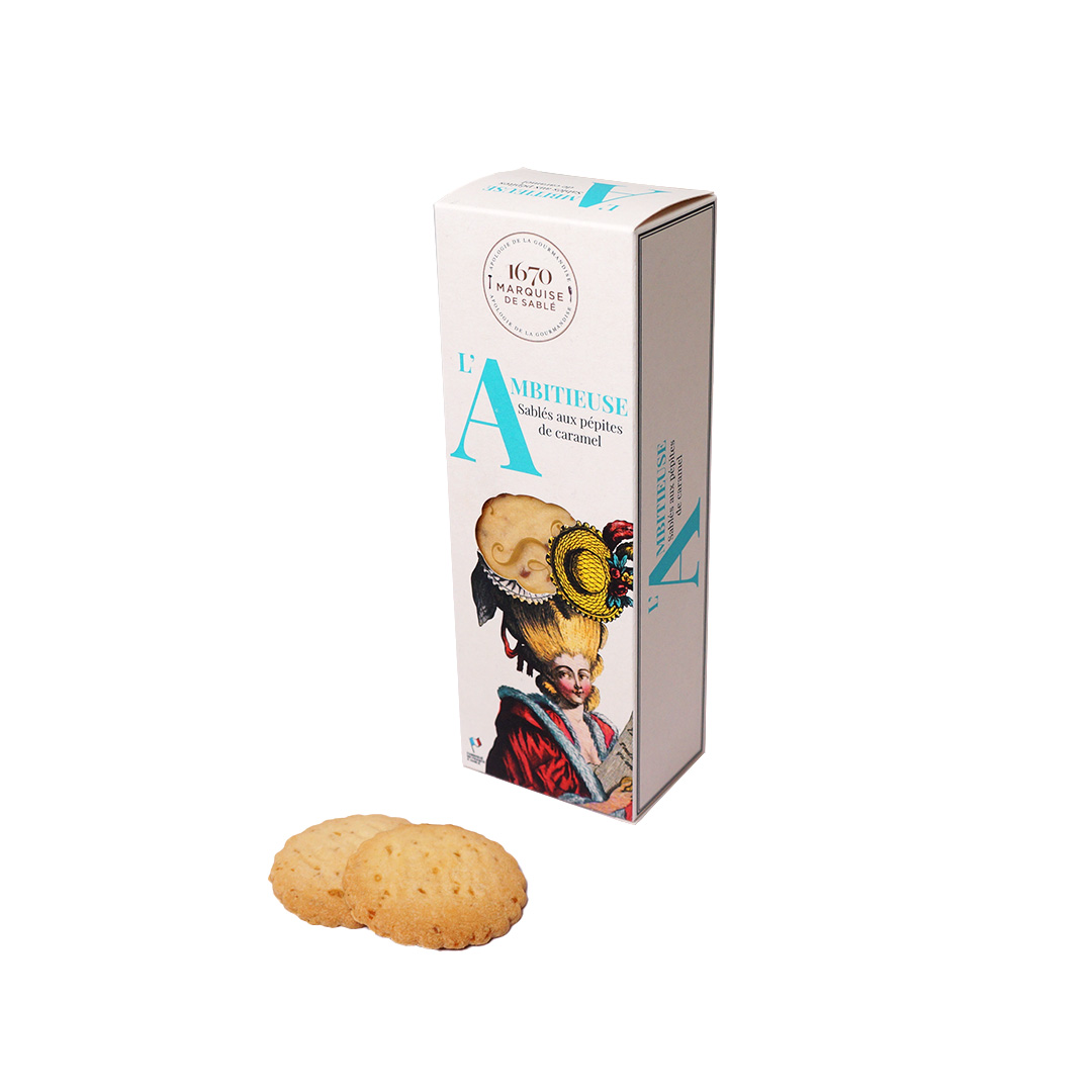 Biscuits sablés aux pépites de caramel - étui "L'Ambitieuse" 125g