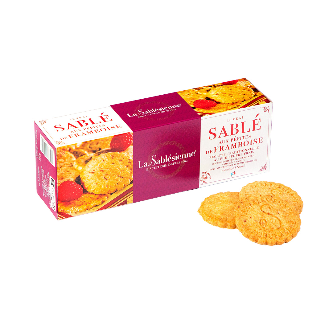Biscuits sablés aux pépites de framboise - étui 125g