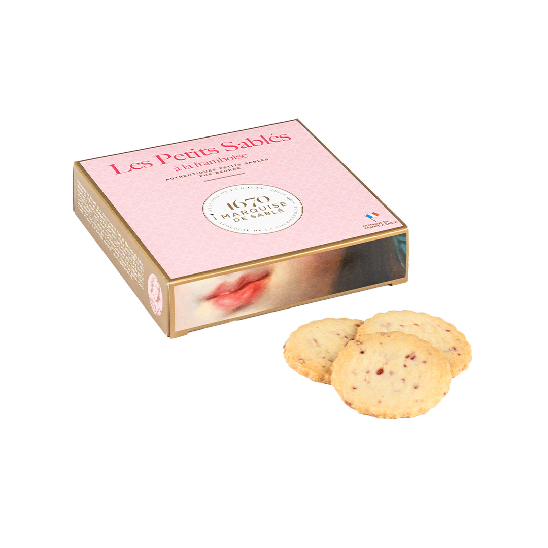 Biscuits sablés pépites de framboise - étui 100g