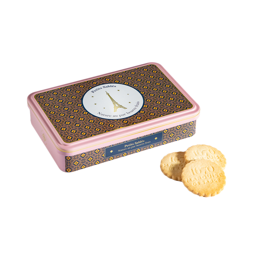 Biscuits sablés nature au pur beurre frais - Boîte Tour Eiffel - 150g