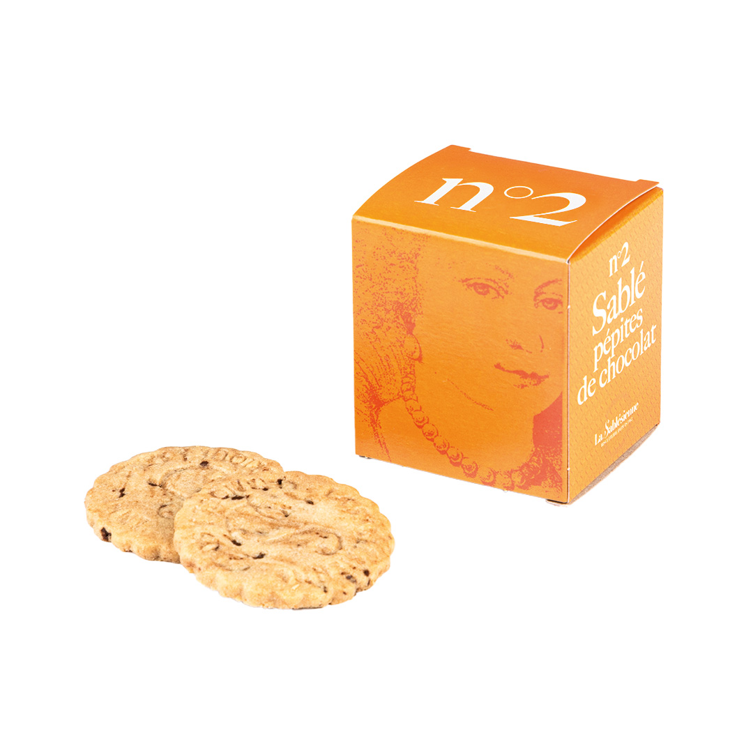 Biscuits sablés pépites de chocolat - Mini cube carton n°2 35g