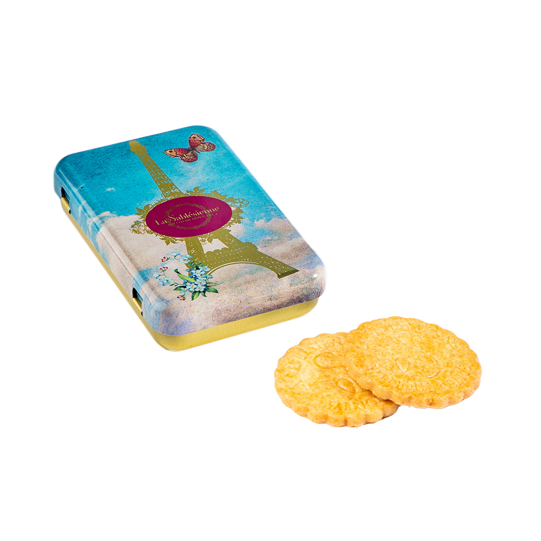Pure butter shortbread cookies - Mini tin Paris Papillon - 35g