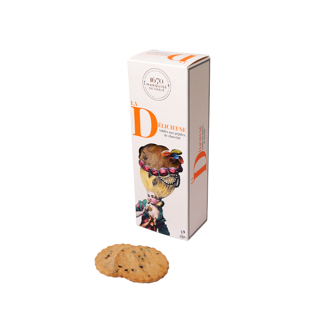 Biscuits sablés aux pépites de chocolat - étui "La Délicieuse" 125g