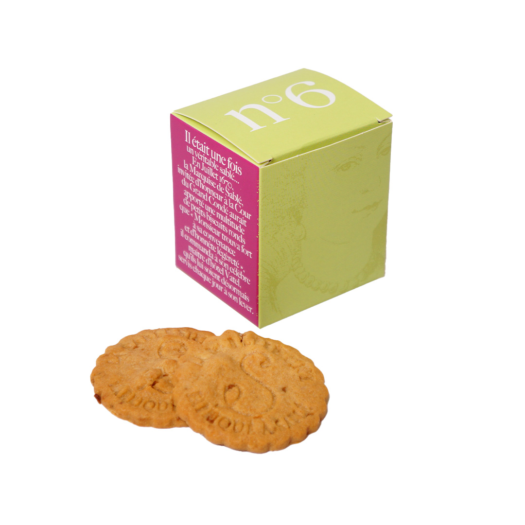 Biscuits sablés pépites de pomme et de caramel - Mini cube carton n°6 35g