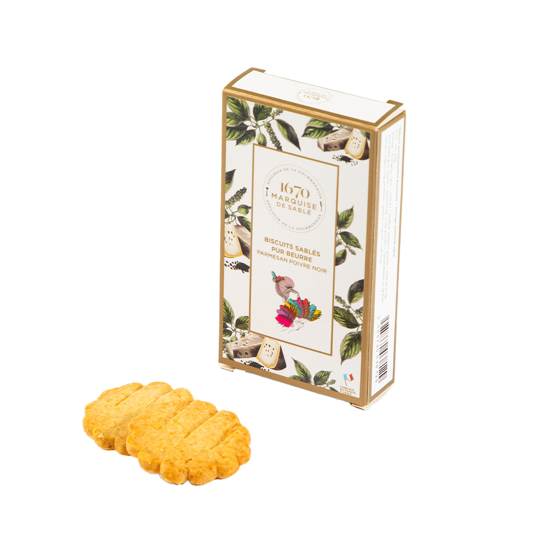 Petits Sablés salés Parmesan AOP et Poivre Noir - 20g