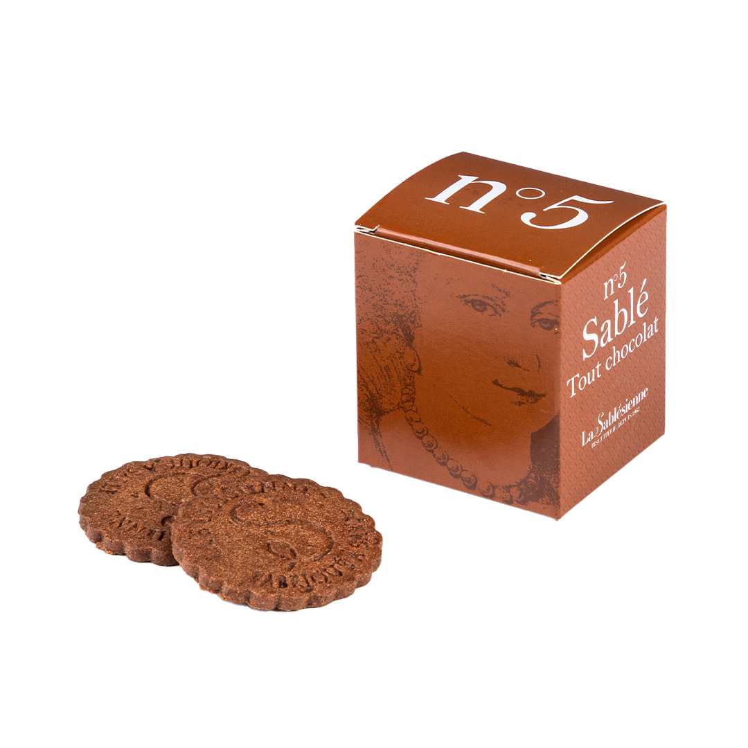 Biscuits sablés tout chocolat - Mini cube carton n°5 35g