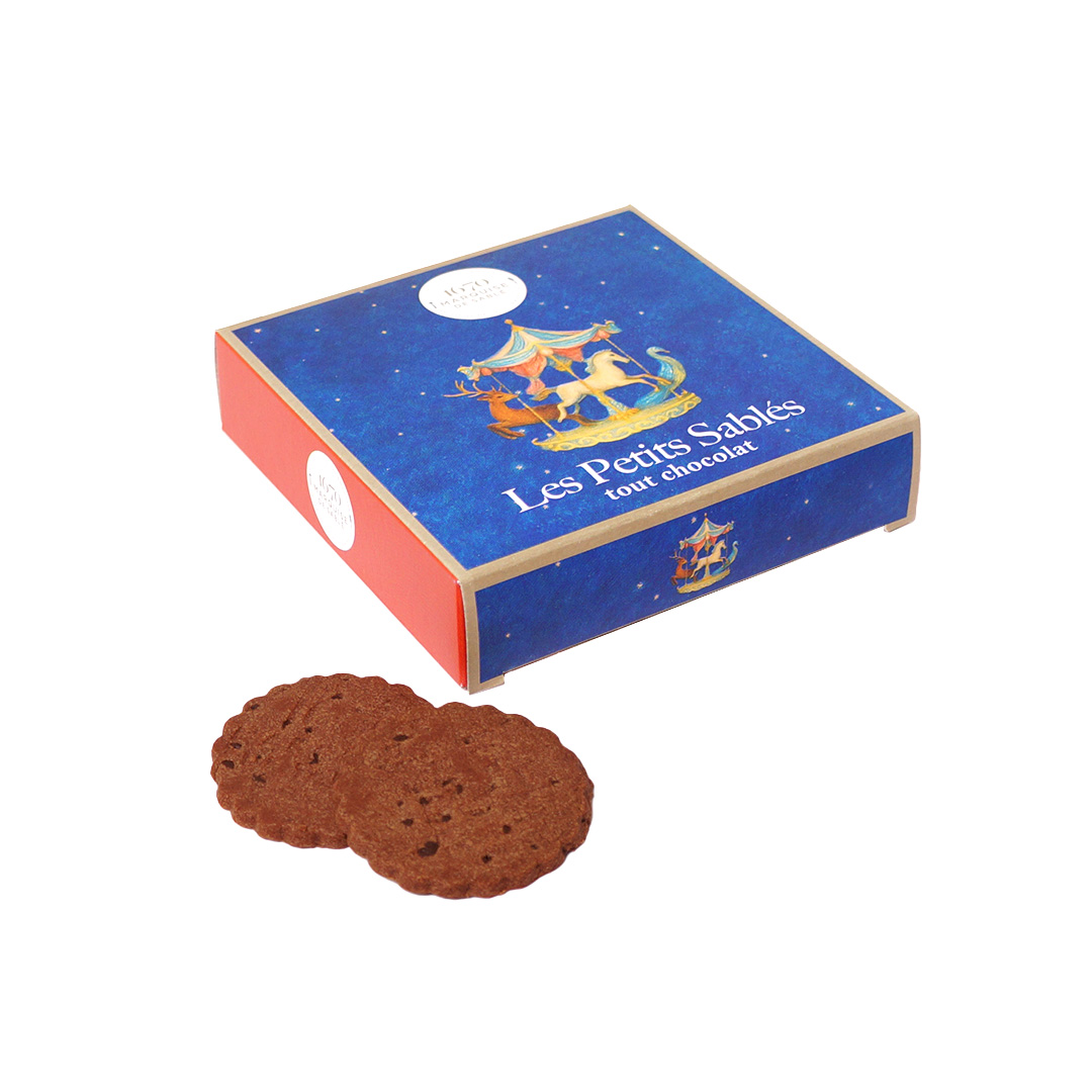 Biscuits sablés tout chocolat - Etui de Noël - 100g
