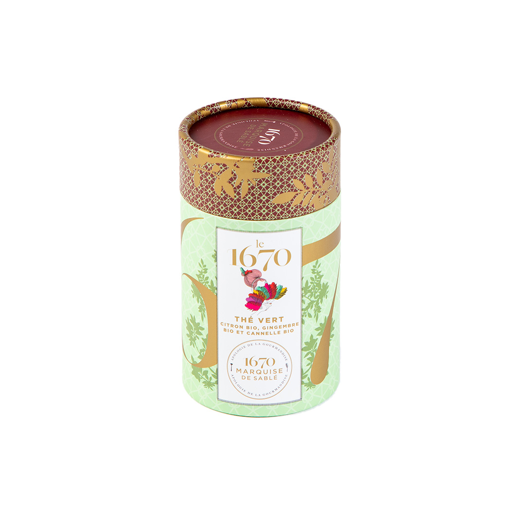 Thé vert citron bio, gingembre bio et cannelle bio - Collection 1670 50g