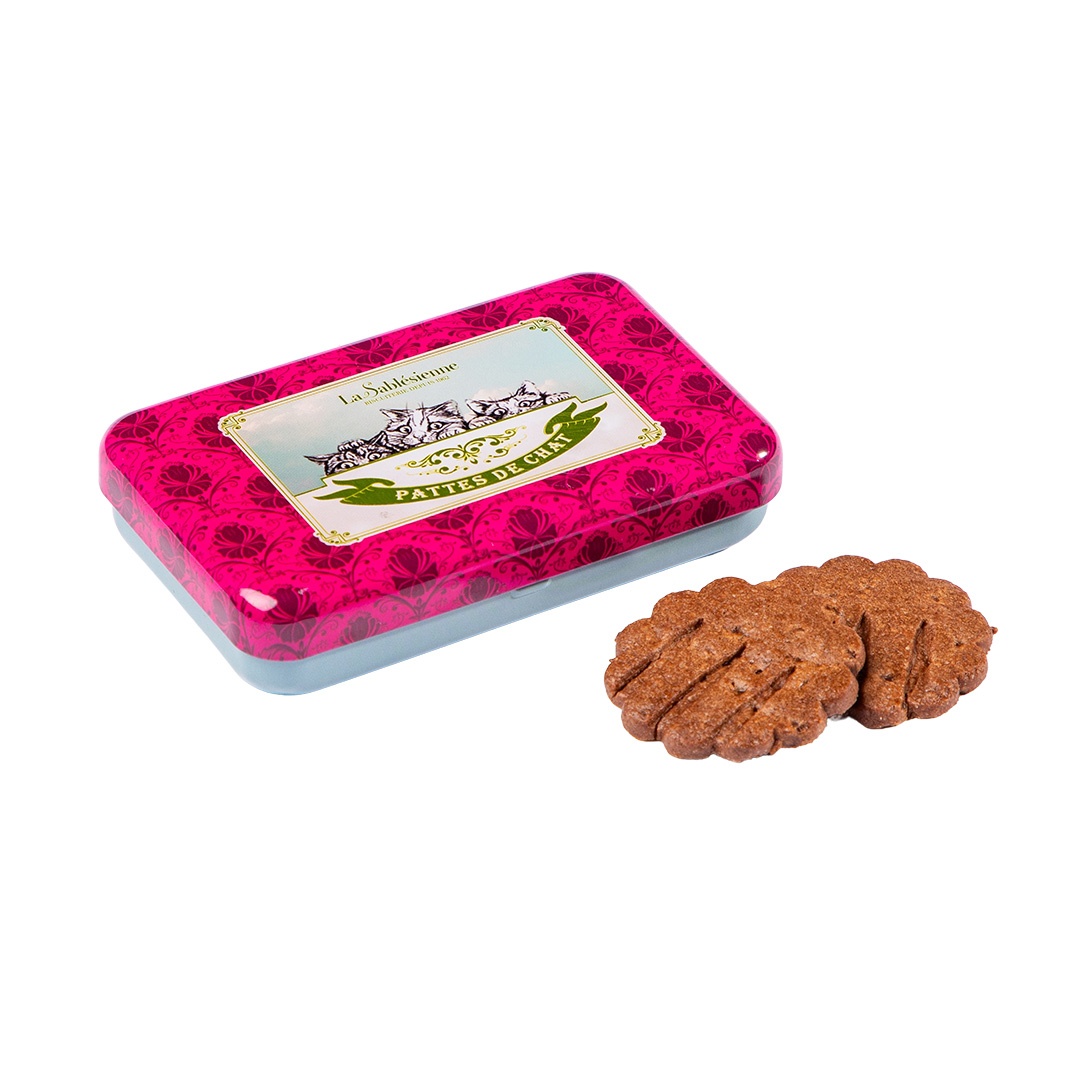 All chocolate cookies - "Cat paws" 35g mini tin