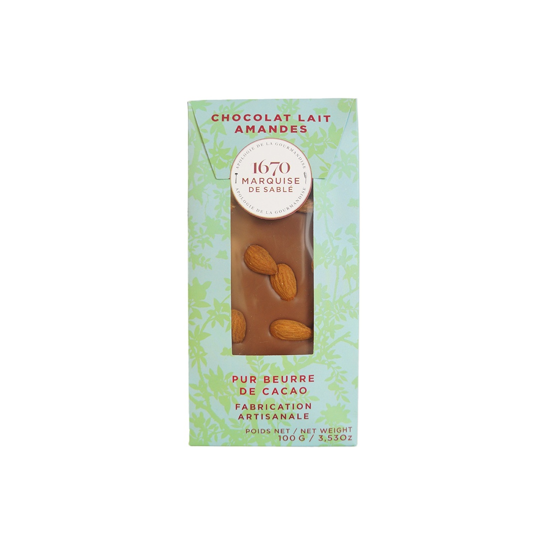 Tablette de Chocolat Lait Amandes - 100g