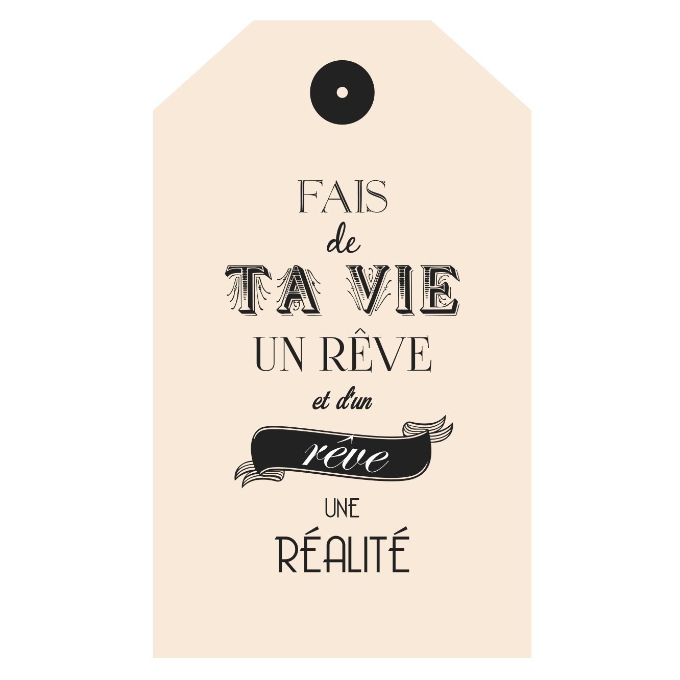 Carte personnalisée "Fais de ta vie un Rêve"