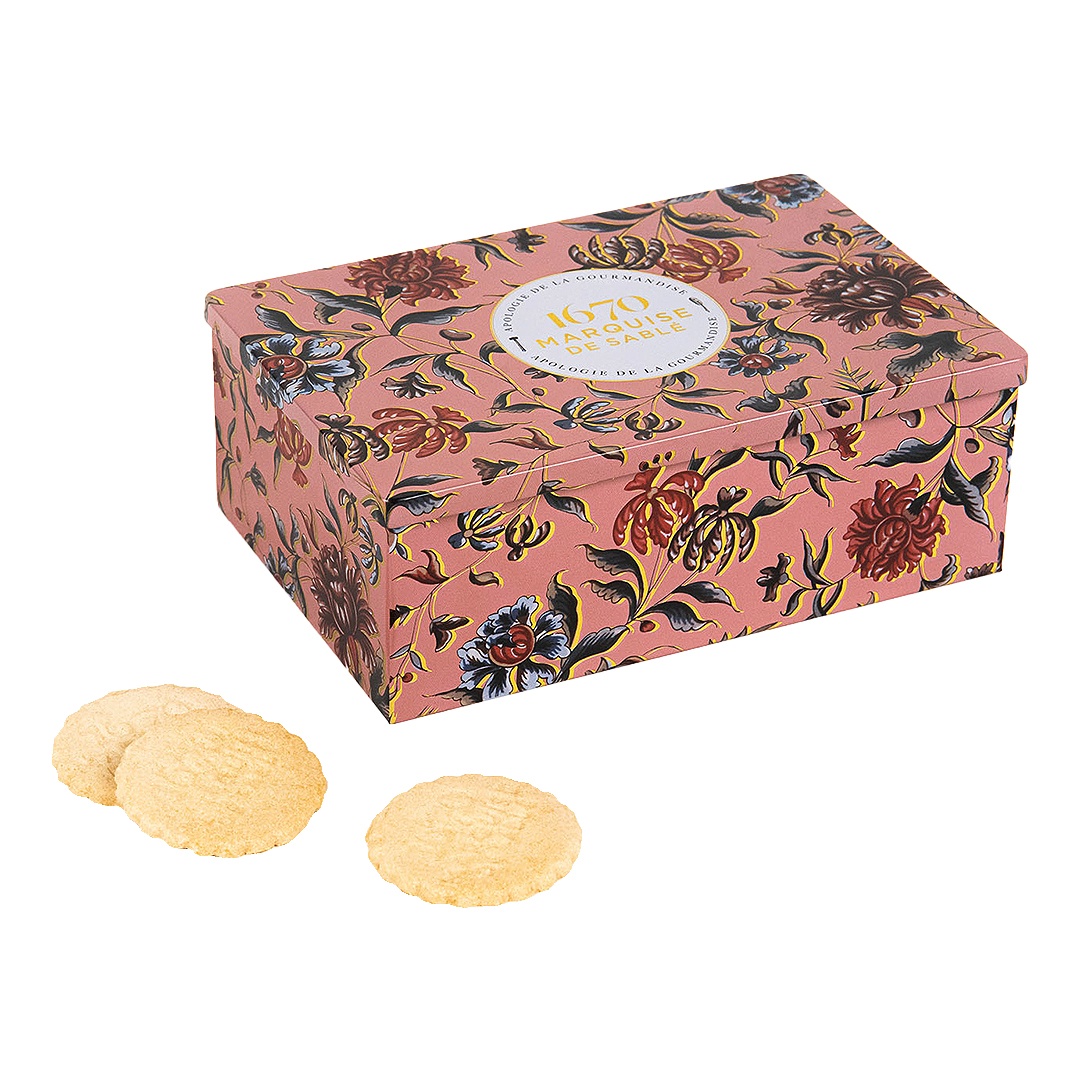 Cookies assortment, raspberry chips, all chocolate, plain butter - "Marquise in Chambord" 300g tin 