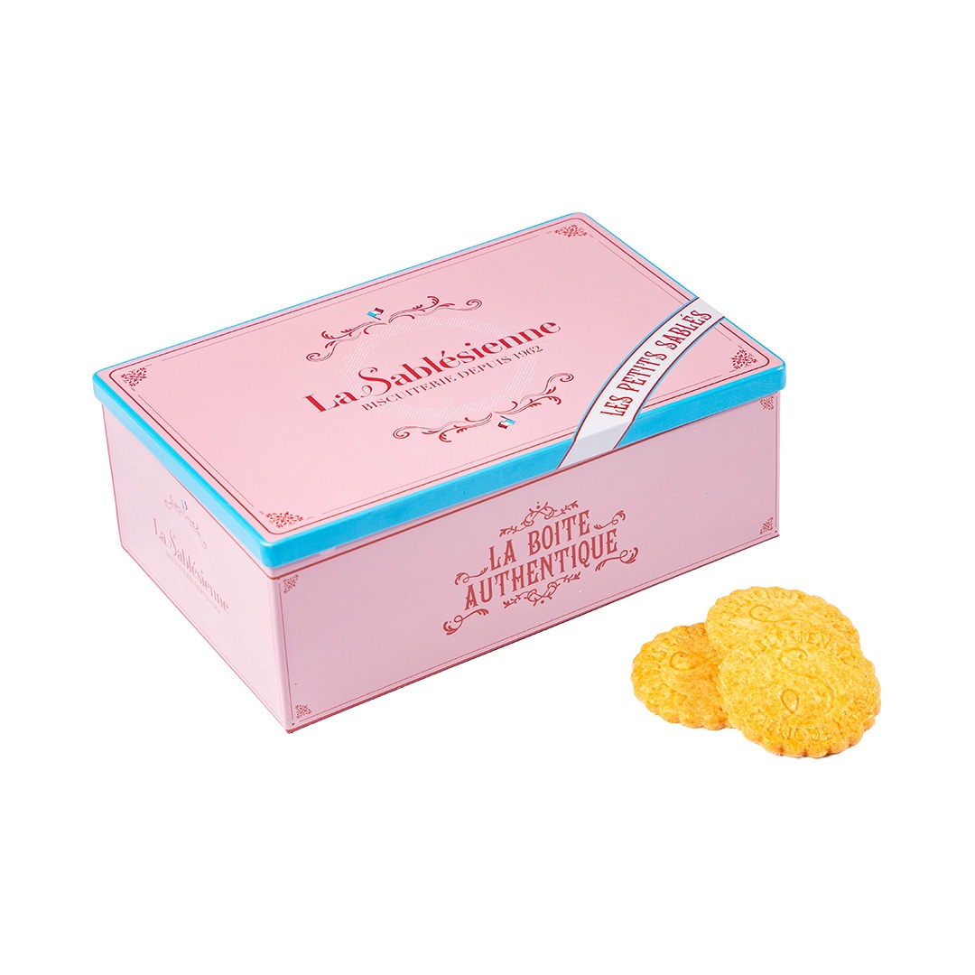 Cookies assortment, plain butter and caramel chips - "Authentic" 300g tin  