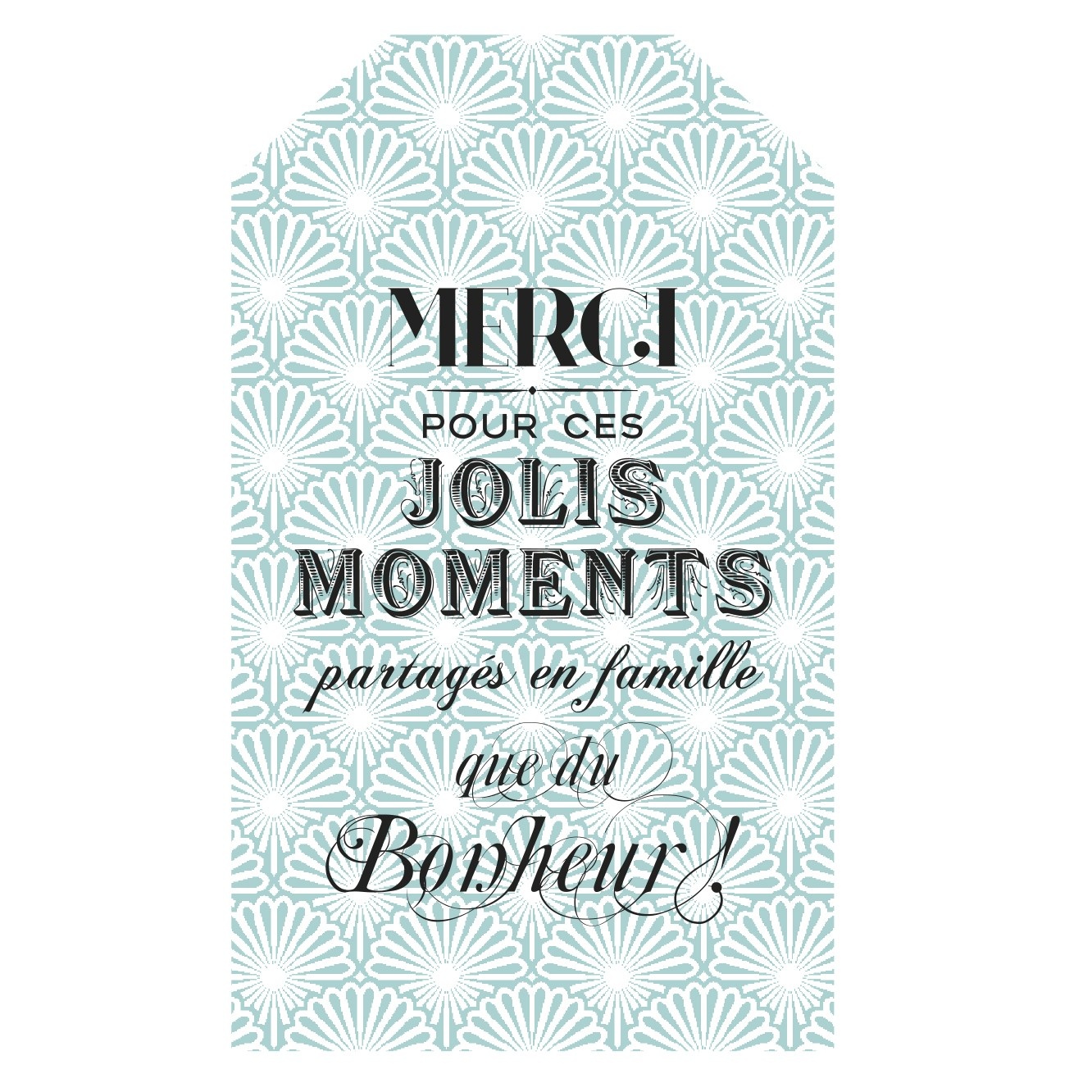 Carte personnalisée "Merci pour ces jolis moments partagés en Famille"