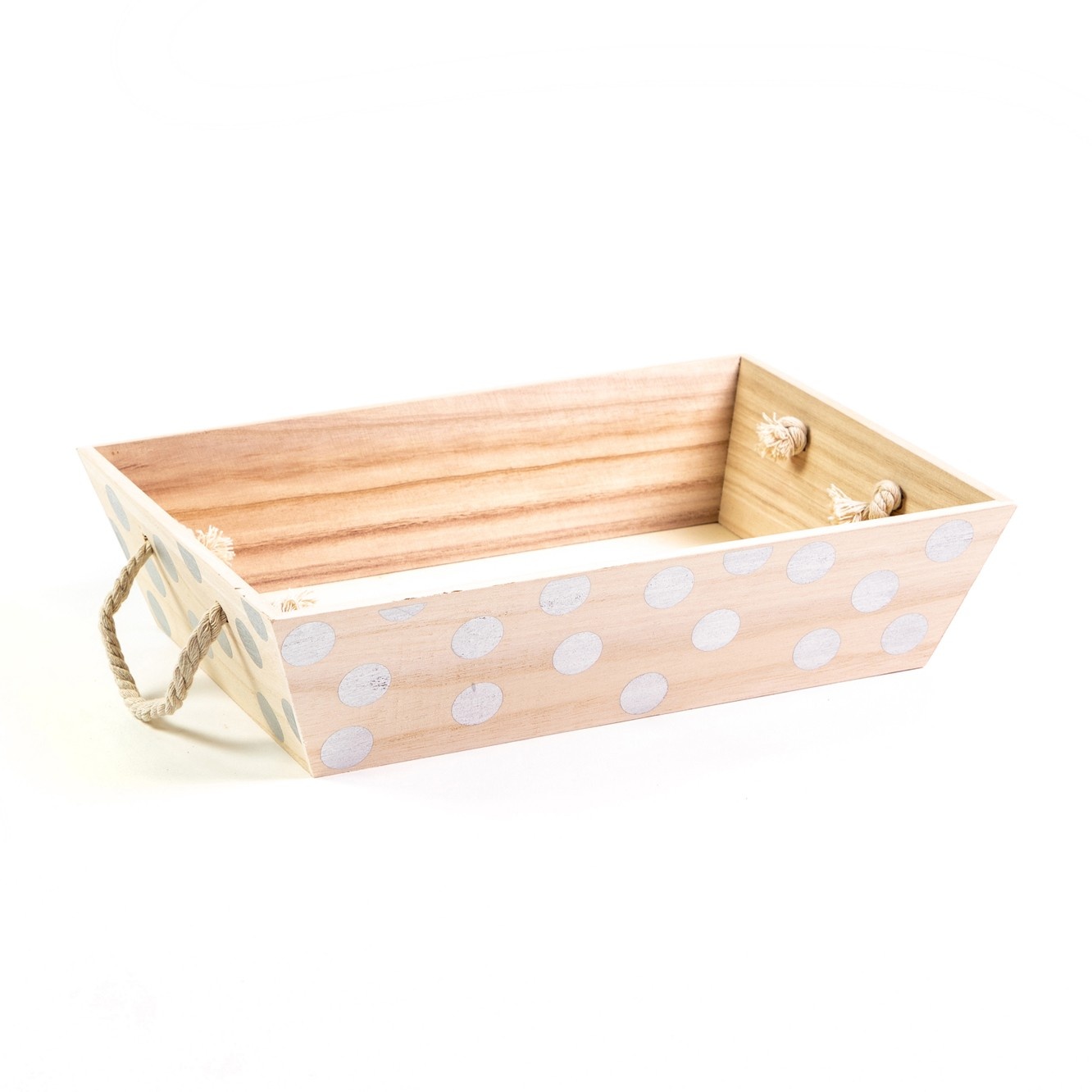Petite caisse en bois - Motif Pois dorés 