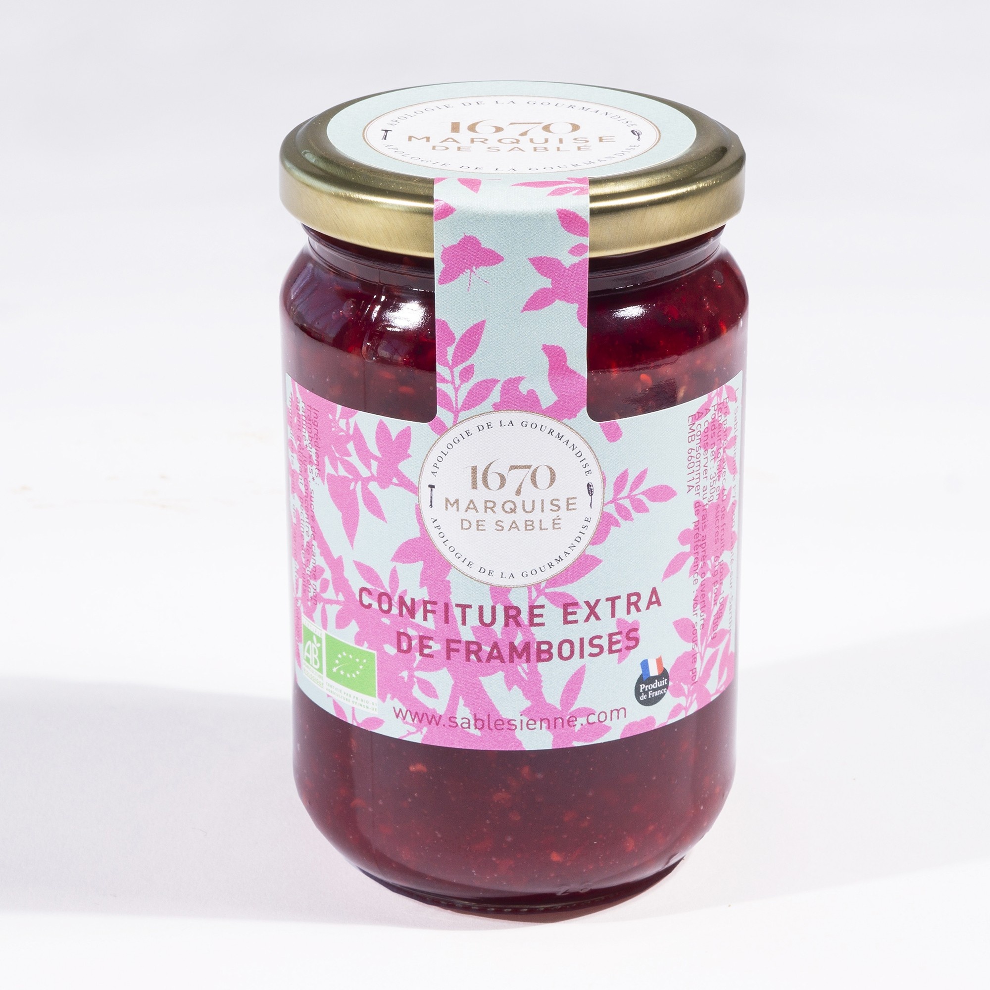 Organic raspberries jam - 350g