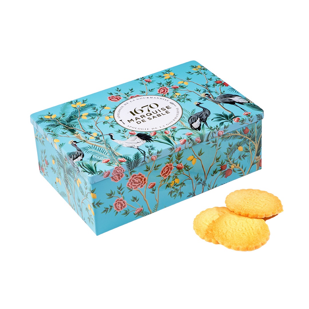 Cookies assortment, lemon chips, all chocolate, plain butter - "Travel invitation" 300g tin 