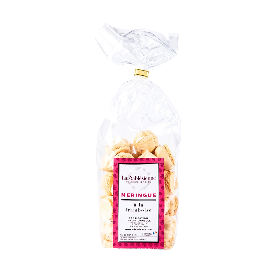 Raspberry chips meringues - 100g bag 