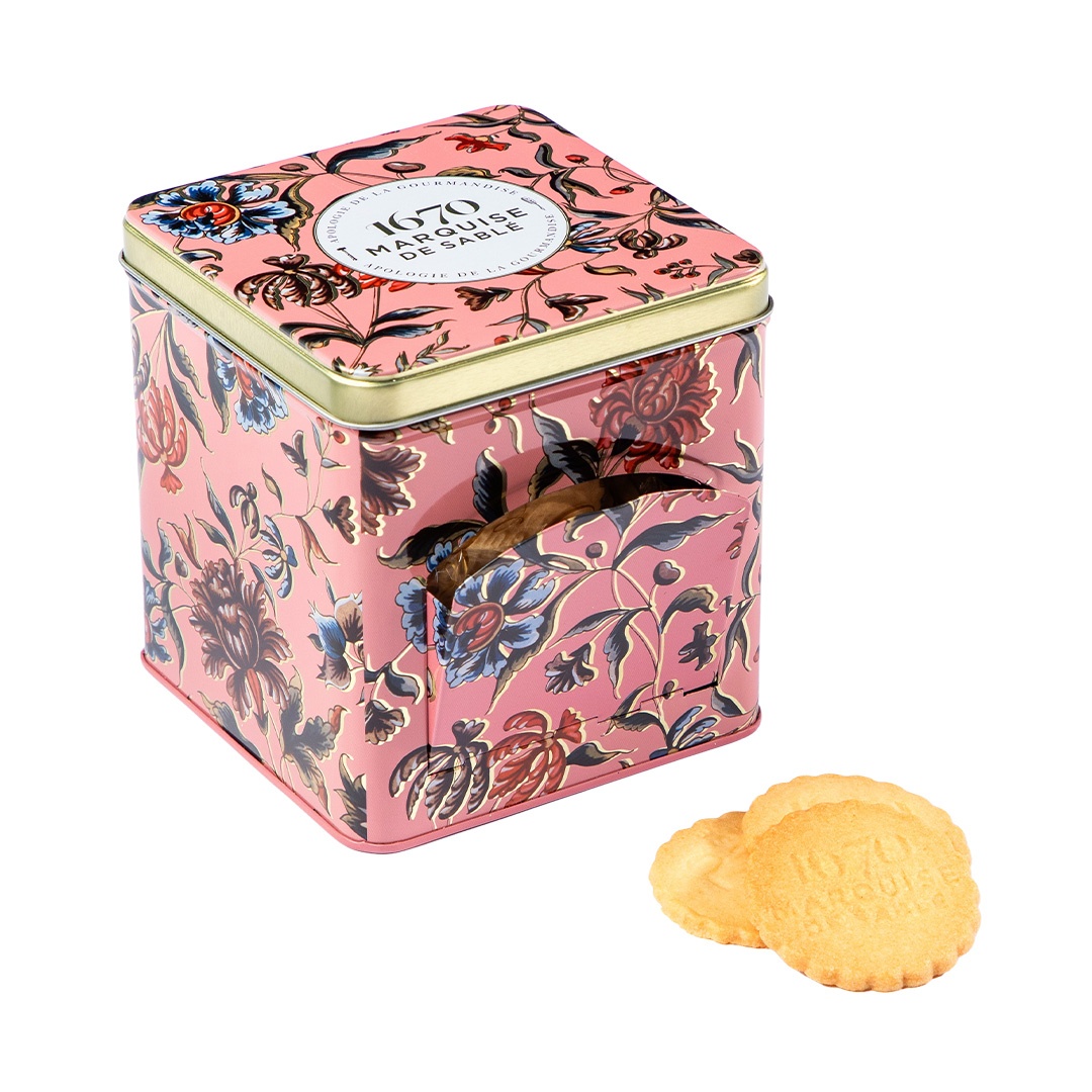 Plain butter and chocolate chips cookies - "Renaissance" 200g mini dispencer tin  