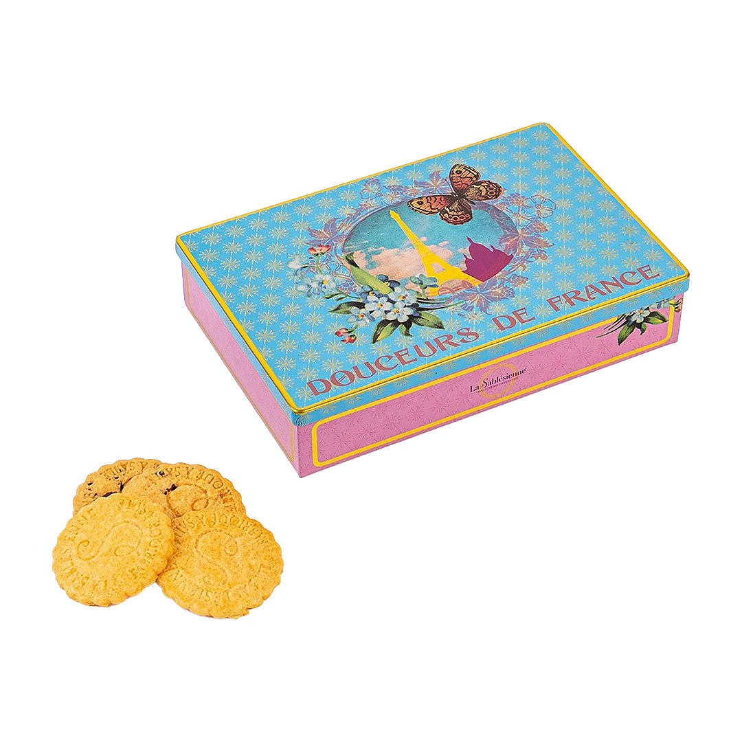 Plain butter cookies -  "Blue Paris" 150g tin  