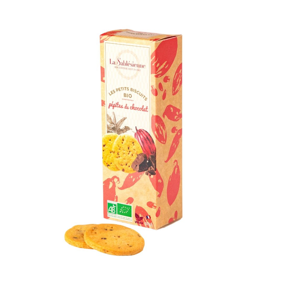 Organic & vegan cookies with chocolate - 100g box