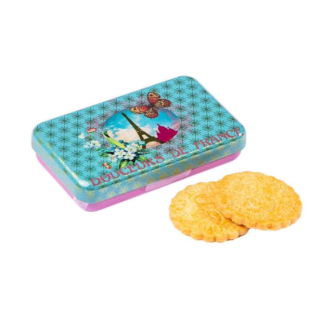 Plain butter cookies - "Blue Paris" 35g mini tin