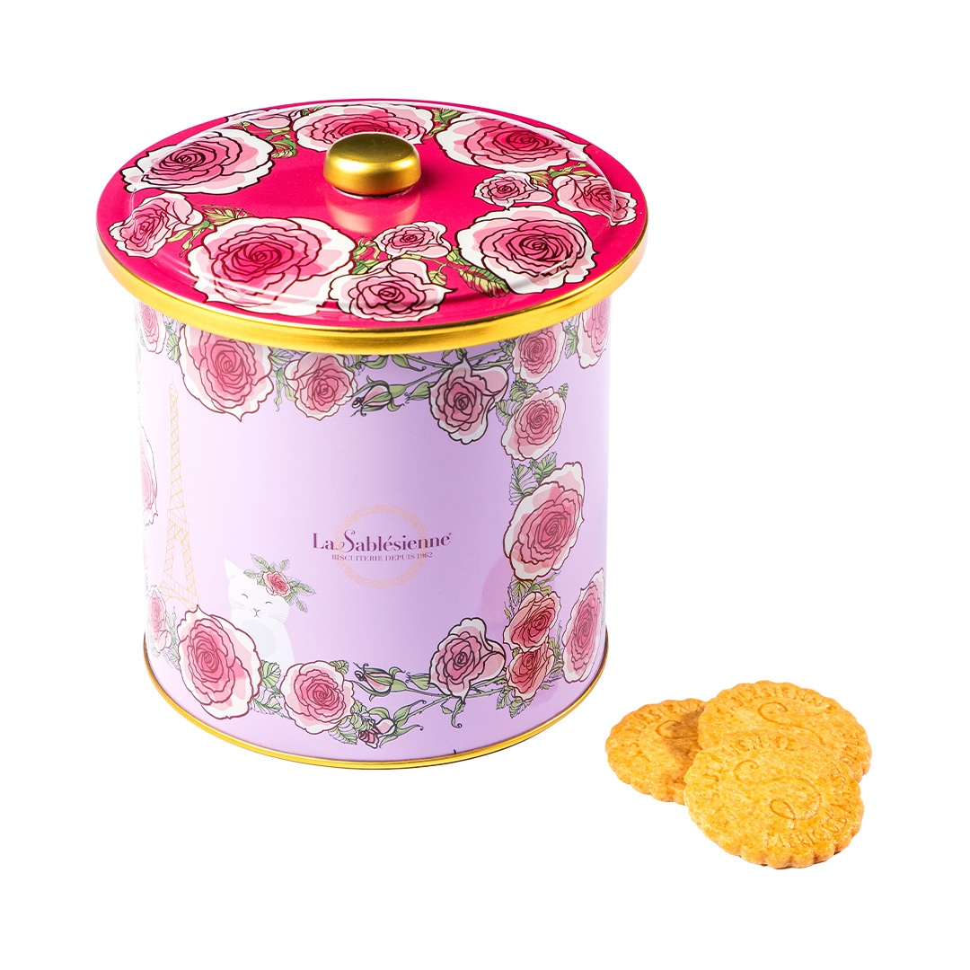 Cookies assortment, plain butter and chocolate chips - "A morning in Paris" 250g  bucket tin