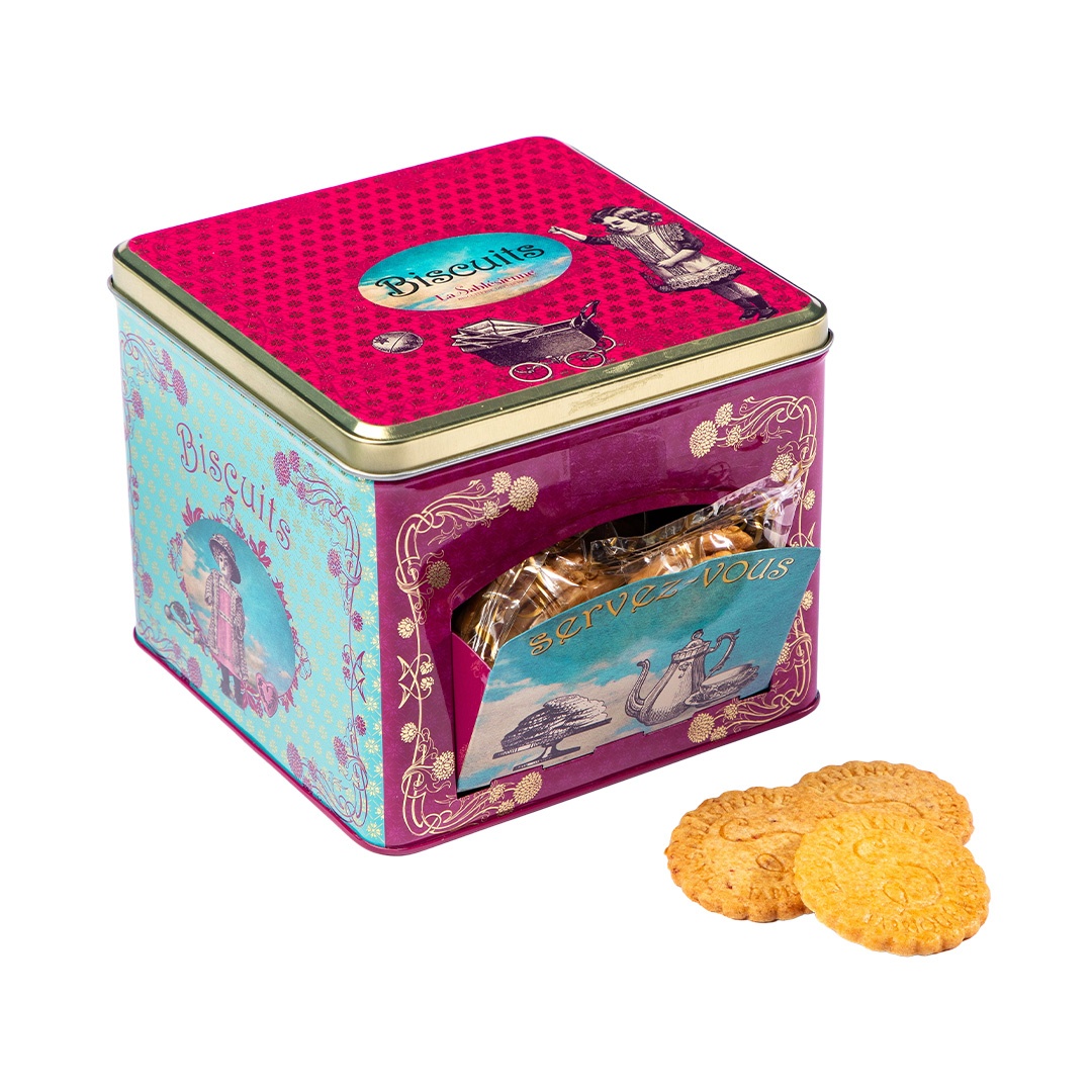 Plain butter cookies - "Adele's toys" 300g dispencer tin  